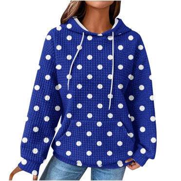Rbaofujie Sweaters for Women Womens Casual Long Sleeve Round Neck Ladies Sweatshirts Tops Blouse Plain Hoodie Blue Hoodies for Women