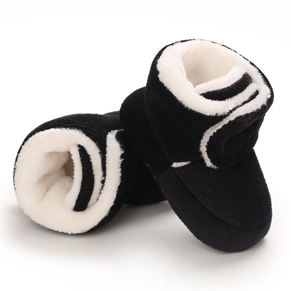 Infant Baby Girls Boys Toddler Shoes Boots Anti-slip Warm Soft Slippers Socks,1,Black,13cm(12-18months)