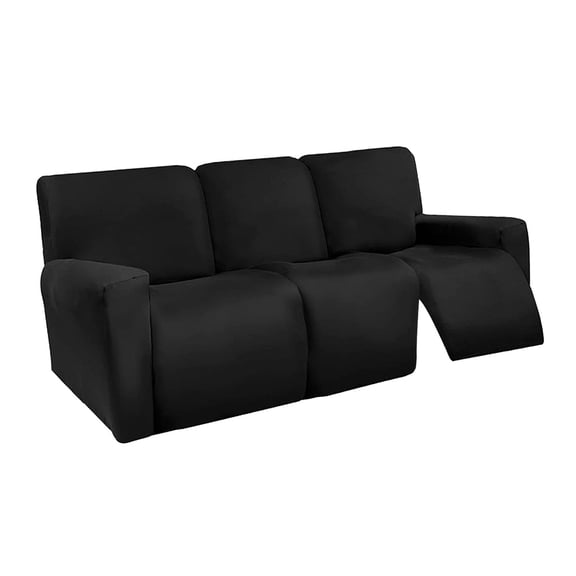 Housses Extensibles pour Fauteuil Inclinable Lavables, Douces, pour Coussins, Canapé, Animaux de Compagnie, Noir