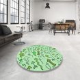 thumbnail image 4 of Ahgly Company Machine Washable Indoor Rectangle Transitional Mint Green Area Rugs, 8' x 12', 4 of 7