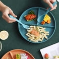 thumbnail image 1 of Dividing Tableware Set, Partitioned Plates with Spoon, Fork & Chopsticks, Kitchen Utensils Set for Family Meals, Space-Saving, Microwave Safe, Home & Kitchen Organization, 1 of 5