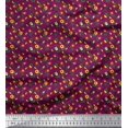 thumbnail image 1 of Soimoi Pink Cotton Voile Fabric Leaves,Insect & Floral Artistic Print Sewing Fabric BTY 56 Inch Wide, 1 of 3