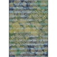 thumbnail image 1 of Unique Loom Tapis d'Intérieur et d'Extérieur sur-Teints de Transition de la Collection Moderne 5 Pieds 3 Pouces x 8 Pieds, Bleu Marine/vert, 1 of 2