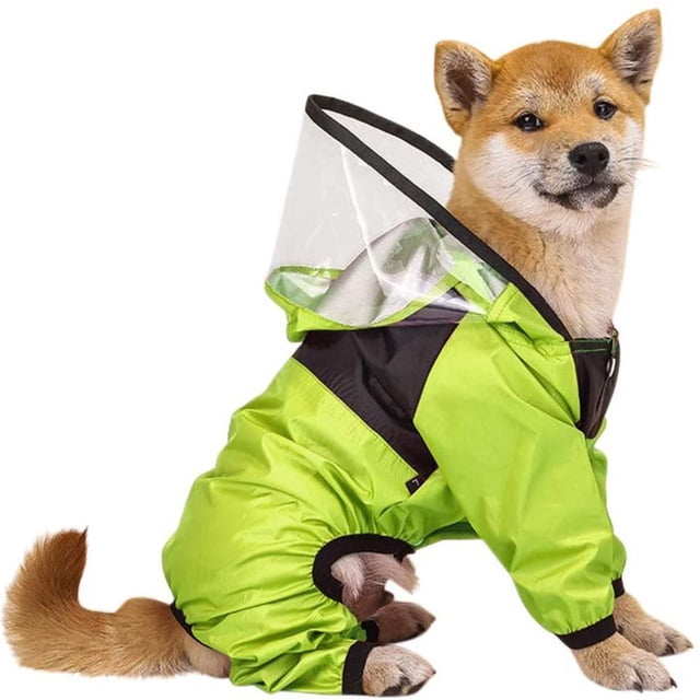 MesaSe Vêtements pour Animaux Chien Imperméable Quatre Saisons Manteau de Pluie Vêtements à Quatre Pattes Vêtements Imperméables en PU Transparent