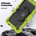 thumbnail image 3 of Case for Lenovo Tab K10 10.3 Inch / M10 FHD Plus 2020 2nd Gen with Screen Protector, 360 Degree Rotating Kickstand Hand Strap Heavy Duty Shockproof Cover with Shoulder Strap, Lime, 3 of 7