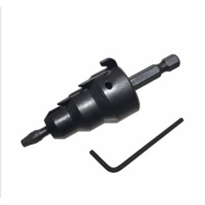 Powered conduit reamer with modified drill bit suitable for mounting on a power drill chuck