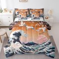 thumbnail image 1 of YST Japanese Style 7-Piece Comforter Set, Vintage Ukiyoe, Asian, King, 1 of 6