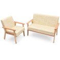 thumbnail image 5 of Patiojoy Ensemble de Canapé 2 Pcs et Fauteuil Simple en Tissu Jaune Floral, 5 of 5