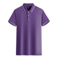 thumbnail image 1 of MAWCLOS Polo T-Shirt Garçon Coupe Ajustée Hauts Homme Manches Courtes Décontracté Bureau Haut Violet TG, 1 of 2