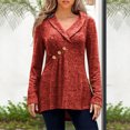 thumbnail image 1 of XZNGL Womens Plus Size Tops Women Plus Size Casual V Neck Loose Solid Button Long Sleeve Tops Women Blouse V Neck Tops for Women Plus Size Womens Tops Womens Tops Plus Size, 1 of 8