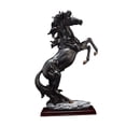 thumbnail image 4 of jifeng Statue de Cheval Debout Grande Statue de Cheval en Résine Sculpture Décorative Table Animal Noir, 4 of 9