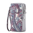 thumbnail image 1 of Womens Double Zipper Wallet Clutch Purse Cellphone Long Wallet with Removable Wristlet, 1 of 6