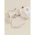 thumbnail image 3 of Faithtur Sister Matching Romper Outfits Letter Print Long Sleeve Round Neck Sweatshirt Toddler Fall Clothes, 3 of 9