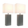 thumbnail image 4 of Elegant Designs 2 Pack Modern Leather Table Lamps with White Fabric Shades, 4 of 4