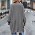 thumbnail image 4 of AherBiu Cardigans pour Femmes, Tricot Côtelé, Mi-Long, Fendu, Automne Hiver, Vêtements pour Femmes, 4 of 6