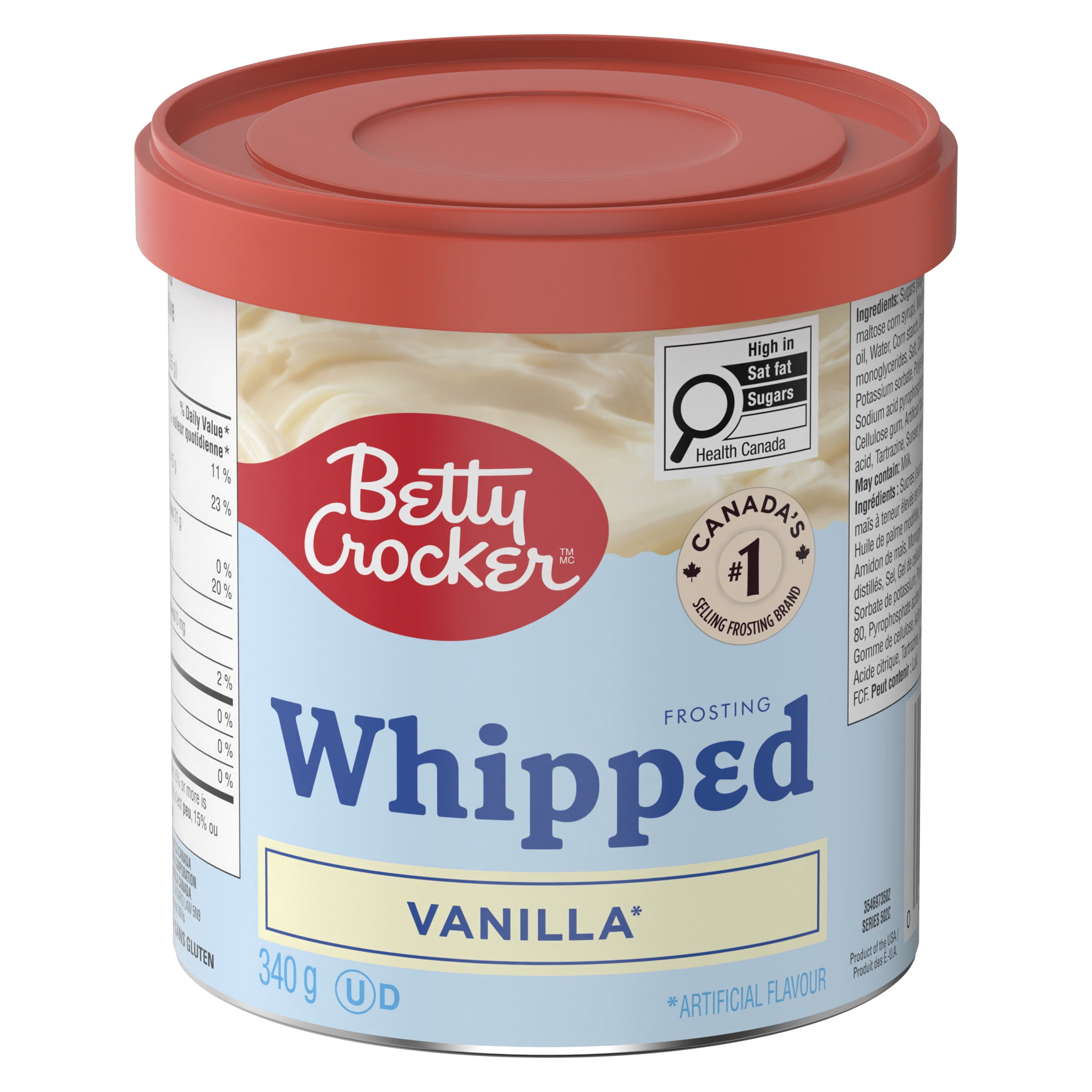 Betty Crocker Glaçage Fouetté, Vanille, Sans Gluten, 340 g