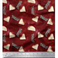 thumbnail image 1 of Soimoi Red Poly Georgette Fabric Text & Tacos Food Fabric Prints By Yard 42 Inch Wide, 1 of 5