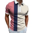 thumbnail image 1 of yievot Chemises pour Hommes Mode Personnalité Décontracté Ajusté T-Shirt à Manches Courtes Imprimé Quart de Fermeture Éclair T Court Col Rabattu Chemise, 1 of 5