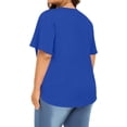 thumbnail image 3 of Frostluinai Women's Tops Plus Size Ruffle Short Sleeve Tunic Shirts V Neck Pleated Tshirts Solid Color Flowy Blouses Lightweight Going Out Tees, 3 of 7