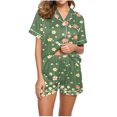 thumbnail image 1 of Jamicy Pyjama d'Halloween pour Femmes, Mode Décontractée, Imprimé, Haut à Manches Courtes avec Col à Revers et Short, Ample et Confortable, Ensemble de Pyjama pour la Maison, 1 of 4