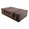 thumbnail image 1 of Leather Carrying Case, Brown Fine Workmanship Retro Suitcase Security Lock Portable Handle Wooden Frame Versatile Usage  for Home Decoration, 1 of 7