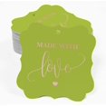 thumbnail image 2 of Inkdotpot Pack Of 100 Real Rose Gold Foil Bracket Shape Paper Tags Made With Love Wedding Favor Hang Tags, 2 of 7
