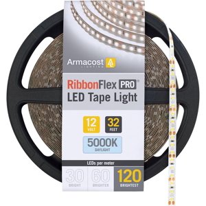 Armacost Lighting RibbonFlex Pro 12V White LED Strip Lights 120 LED/m, 5000K, 32.8 ft 163250