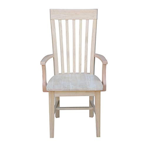 International Concepts Chaise de Mission Haute avec Accoudoirs, Non Finie