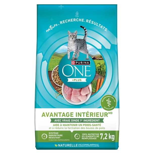 Purina ONE +Plus Indoor Advantage Turkey, Dry Cat Food 7.2kg
