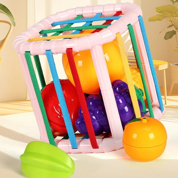 EGNMCR Jouets de Piscine, Jouet pour Bébé, Jouets pour Tout-Petit Arcs-en-Ciel Jouet Trieur de Formes Élastique pour Bébés Activité de Motricité Fine avec Cordons Extensibles Colorés Apprentissage Jeu Sensoriel Boîtes en Plastique à Compartiments Jouet