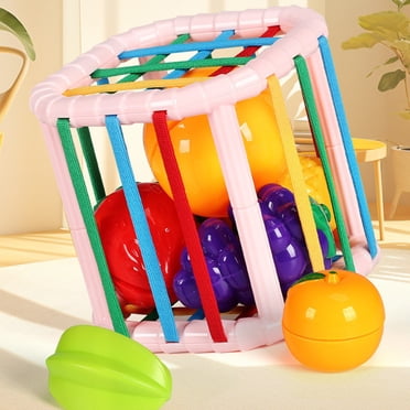 EGNMCR Jouets de Piscine, Jouet pour Bébé, Jouets pour Tout-Petit Arcs-en-Ciel Jouet Trieur de Formes Élastique pour Bébés Activité de Motricité Fine avec Cordons Extensibles Colorés Apprentissage Jeu Sensoriel Boîtes en Plastique à Compartiments Jouet