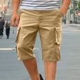 thumbnail image 1 of Sentmoon Mens Cargo Shorts Lightweight Drawstring Elastic Waist Swimsuit Multiple Pockets Straight Wide Leg Solid Color Basketball Shorts 2025 Summer Sport Male for Leisure Wear Khaki L, 1 of 8