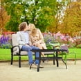 thumbnail image 3 of Costway Ensemble de 2 Pcs pour Patio Extérieur, Causeuse et Table Basse, Banc de Mobilier avec Coussin, 3 of 10