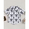 thumbnail image 2 of Opperiaya Chemise Garçon, Manches Courtes à Revers Imprimé Bull, Hauts Amples Décontractés de Fête de Rue pour Printemps Été 6 m-4 A, 2 of 8