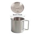 thumbnail image 3 of Tasse de Camping en Acier Inoxydable de Qualité Alimentaire pour Usage Extérieur avec Couvercle et Poignée Pliable - Tasse à Café Durable et Légère pour la Randonnée et les Pique-Niques, 3 of 8