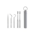 thumbnail image 2 of Cure-dents de Voyage Cure-Dents de Nettoyage des Dents Barbecue Fourchette à Fruits Réutilisable Lavable Hydropulseur Dentaire Multifonction avec Support 5 Pcs, 2 of 8