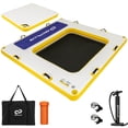 thumbnail image 1 of Costway 8 ft x 8 ft Inflatable Floating Dock with Mesh Swim Lounge Removable Insert, 1 of 10