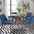 thumbnail image 2 of Space Savers Medium Brown 5 Piece Pedestal Table Set, 2 of 7