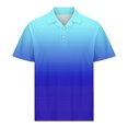 thumbnail image 4 of EOYWHK Button Up Shirts Men Business Casual Golf Shirts Gradient Color Muscle Shirts Short Sleeve Collar Work Blouse, 4 of 6