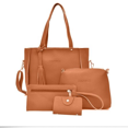 thumbnail image 1 of 4pcs Women Leather Handbag Shoulder Bags Tote Purse Card Holder Set, 1 of 1