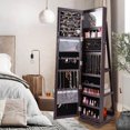 thumbnail image 4 of Costway Armoire à Bijoux Rotative à 360° 2-en-1 Verrouillable Miroir Brun Foncé, 4 of 9