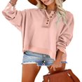 thumbnail image 1 of MesaSe Ladies‘ Fall Solid Color Long Sleeve Button Down Casual Hoodie, 1 of 3