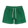 thumbnail image 1 of Sentmoon Mens Corduroy Shorts Lightweight Elastic High Waist Bathing Suit Straight Drawstring Solid Color 2025 Summer Athletic Shorts with Pockets Athletic for Leisure Wear Green M, 1 of 2