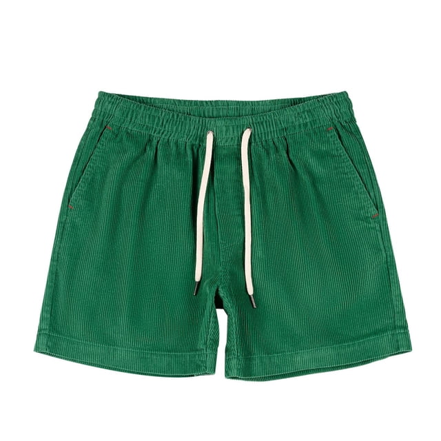 Sentmoon Mens Corduroy Shorts Lightweight Elastic High Waist Bathing Suit Straight Drawstring Solid Color 2025 Summer Athletic Shorts with Pockets Athletic for Leisure Wear Green M