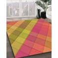thumbnail image 3 of Ahgly Company Tapis d'Intérieur Lavables à la Machine, Carrés, Transitionnels, Jaunes, Tapis de Zone, 7 Pieds Carré, 3 of 7