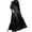 Black Dress, variant on Cotton Maxi Dress for Women Clearance Solid Retro Boho Clothing Beach Long Sleeve Button Tiered Ruffle Swing Vacation Summer Round Neck Sundress Black