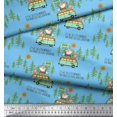 thumbnail image 2 of Soimoi Cotton Voile Fabric Rabbit,Van & Suitcase Travel Printed Fabric 1 Yard 56 Inch Wide, 2 of 3