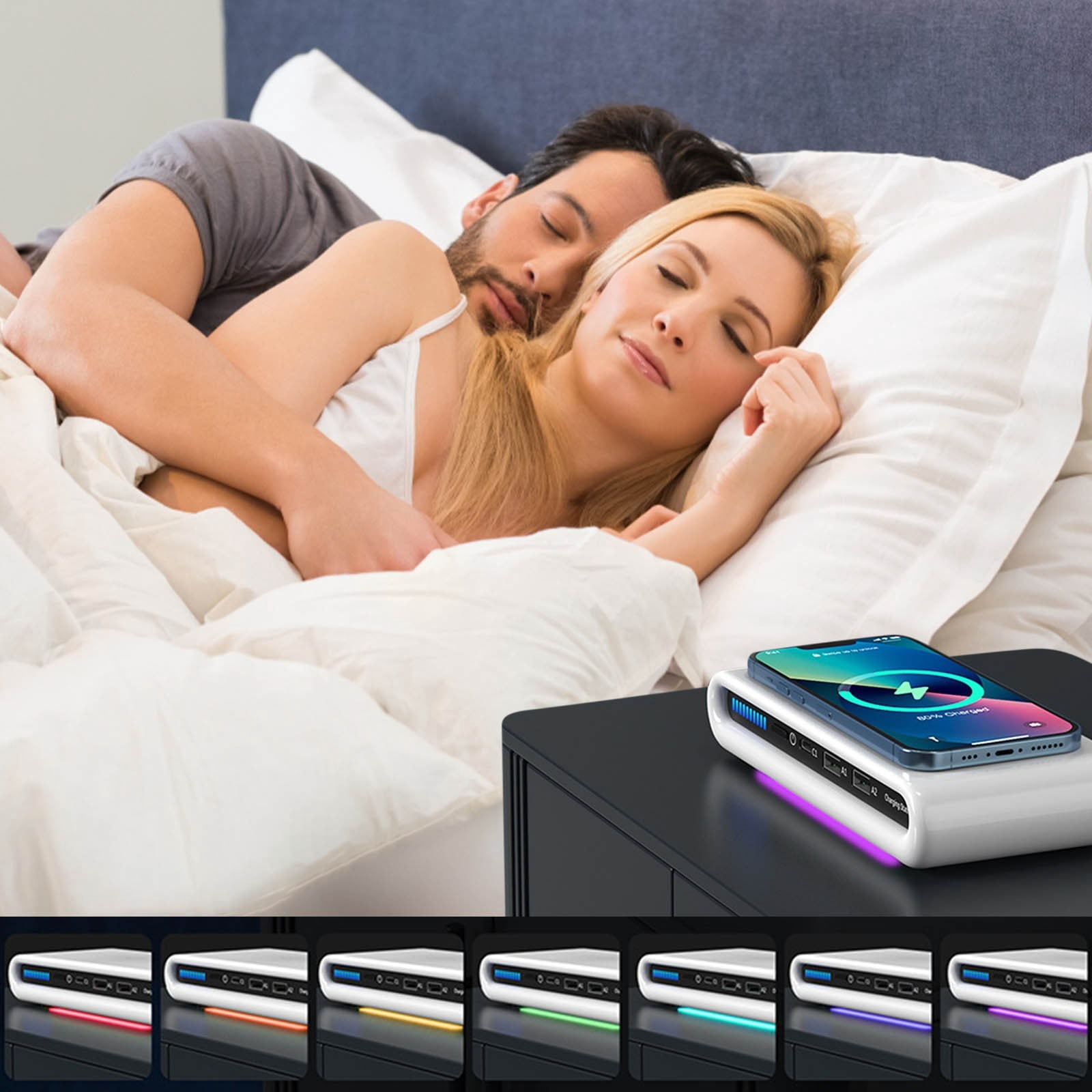 Wireless Charger Stand,4 in 1 Multiport Wireless Charger Qc Fast Charge Usb 15W Wireless Charger for Mobile Phone,Wireless Phone Charger,Magnetic Phone Charger,Wireless Phone Charger Stand