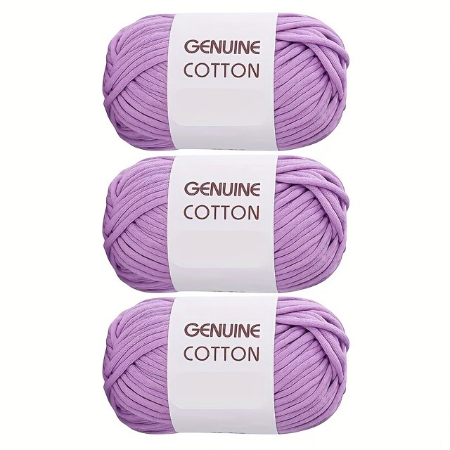 Unbranded Fil Mélangé Coton-Nylon Couleur Unie, 3 Écheveaux