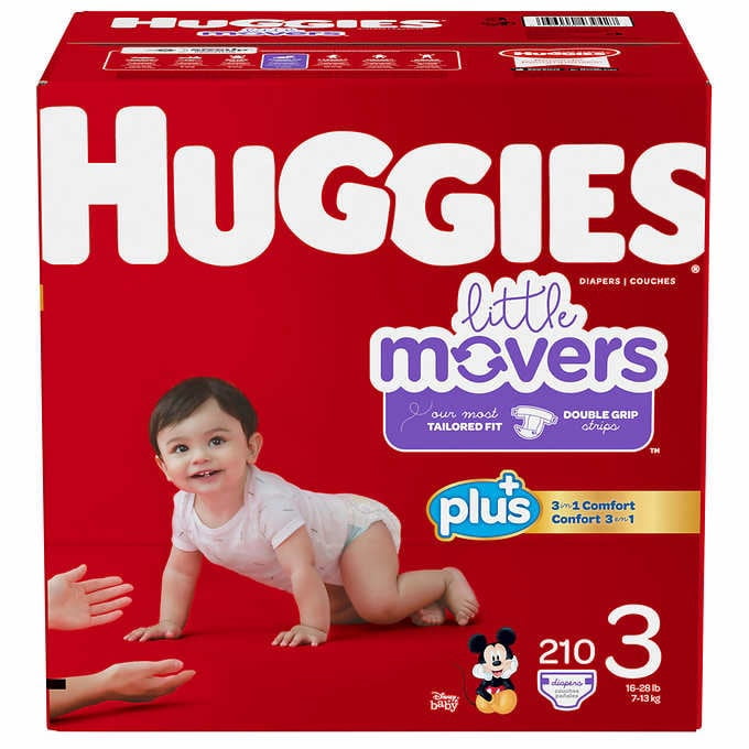 Huggies Little Movers Plus, Size 3, 210-pack